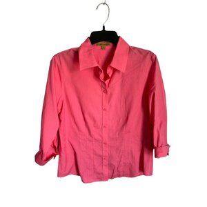 Alex Marie Wrinkle Free Stretch Shirt Size 8 Sleeves 3-4 Button Up Women Shirt